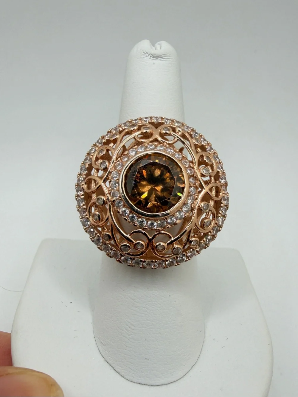 10mm faceted glass brown 